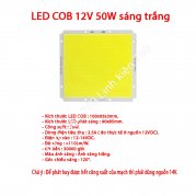 Chip LED COB siêu sáng 12V 50W sáng trắng